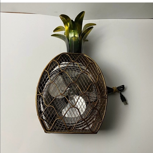 Deco Breeze Pineapple Tabletop Fan Two Speed - Picture 1 of 10